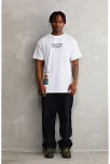 Erkek Bisiklet Yaka Baskılı Oversize T-shirt - Beyaz