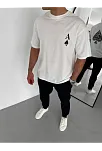 Erkek Baskılı T-shirt Kısa Kol Bisiklet Yaka Regular Fit Rahat Kalıp Günlük Tişört - Beyaz