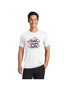 Erkek Kısa Kol Tişört Bisiklet Yaka Anneler Günü'ne Özel Baskılı T-shirt - Beyaz
