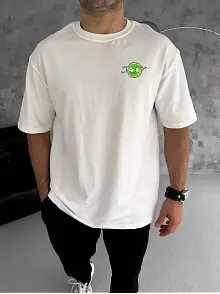 Erkek Kısa Kol Tişört Bisiklet Yaka Rick And Morty Baskılı T-shirt - Beyaz