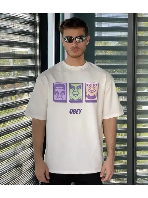 Erkek Kısa Kol Yazlık Tişört Bisiklet Yaka Baskılı Oversize T-shirt - Beyaz
