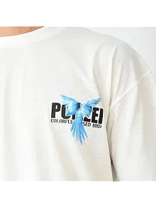 Erkek Baskılı T-shirt Kısa Kol Bisiklet Yaka Regular Fit Rahat Kalıp Günlük Tişört - Beyaz