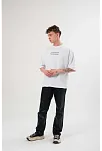 Erkek Baskılı T-shirt Kısa Kol Bisiklet Yaka Regular Fit Rahat Kalıp Günlük Tişört - Beyaz
