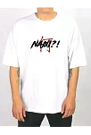 Erkek Kısa Kol Yazlık Tişört Bisiklet Yaka Baskılı Oversize T-shirt - Beyaz