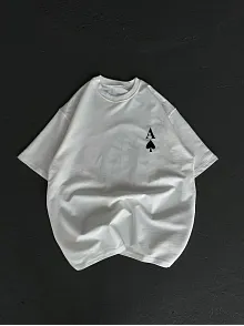 Kadın Baskılı T-shirt Kısa Kol Bisiklet Yaka Oversize Rahat Kalıp Günlük Tişört  - Beyaz