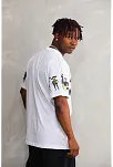 Erkek Kısa Kol Yazlık Tişört Bisiklet Yaka Baskılı Oversize T-shirt - Beyaz