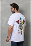 Erkek Baskılı T-shirt Kısa Kol Bisiklet Yaka Regular Fit Rahat Kalıp Tişört -  Beyaz