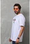 Erkek Baskılı T-shirt Kısa Kol Bisiklet Yaka Regular Fit Rahat Kalıp Tişört -  Beyaz