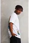 Erkek Bisiklet Yaka Baskılı Oversize T-shirt - Beyaz
