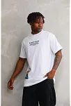 Erkek Bisiklet Yaka Baskılı Oversize T-shirt - Beyaz