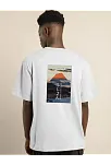 Erkek Kısa Kol Yazlık Tişört Bisiklet Yaka Baskılı Oversize T-shirt - Beyaz