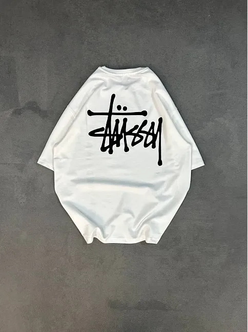 Kadın Bisiklet Yaka Baskılı Oversize  Kısa Kol T-shirt - Beyaz