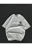 Kadın Baskılı T-shirt Kısa Kol Bisiklet Yaka Oversize Rahat Kalıp Günlük Tişört   - Beyaz
