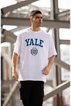 Erkek Kısa Kol Yazlık Tişört Bisiklet Yaka Yale Baskılı  T-shirt - Beyaz