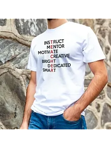 Erkek Kısa Kol Yazlık Tişört Bisiklet Yaka Baskılı Oversize T-shirt - Beyaz