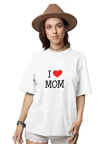 Kadın Bisiklet Yaka Baskılı Oversize Kısa Kol  T-shirt - Beyaz