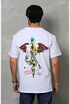 Erkek Baskılı T-shirt Kısa Kol Bisiklet Yaka Regular Fit Rahat Kalıp Tişört -  Beyaz
