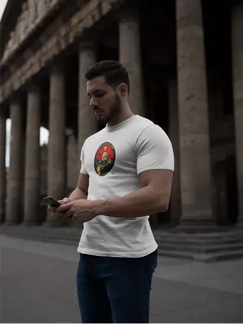 Erkek Kısa Kol Yazlık Tişört Bisiklet Yaka Baskılı Oversize T-shirt - Beyaz
