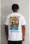 Erkek Bisiklet Yaka Baskılı Oversize T-shirt - Beyaz