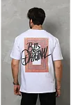 Erkek Baskılı T-shirt Kısa Kol Bisiklet Yaka Regular Fit Rahat Kalıp Tişört -  Beyaz