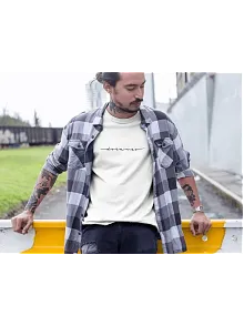 Erkek Tişort Bisiklet Yaka Baskılı Kısa Kol T-shirt - Beyaz