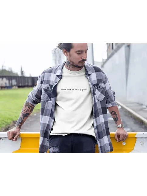 Erkek Tişort Bisiklet Yaka Baskılı Kısa Kol T-shirt - Beyaz