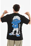 Erkek Kısa Kol Yazlık Tişört Bisiklet Yaka Baskılı Oversize T-shirt - Siyah