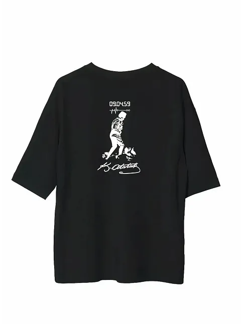 Erkek Kısa Kol Tişört Bisiklet Yaka Atatürk Baskılı T-shirt - Siyah