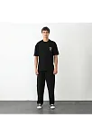 Erkek Kısa Kol Yazlık Tişört Bisiklet Yaka Baskılı Oversize T-shirt - Siyah