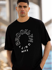 Erkek Baskılı T-shirt Kısa Kol Bisiklet Yaka Regular Fit Rahat Kalıp Günlük Tişört - Siyah