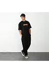 Erkek Baskılı T-shirt Kısa Kol Bisiklet Yaka Regular Fit Rahat Kalıp Günlük Tişört - Siyah
