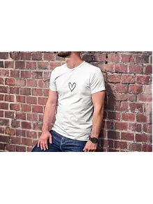 Erkek Kısa Kol Yazlık Tişört Bisiklet Yaka Baskılı Oversize T-shirt - Beyaz