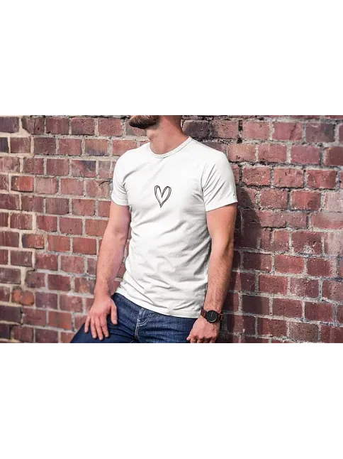 Erkek Kısa Kol Yazlık Tişört Bisiklet Yaka Baskılı Oversize T-shirt - Beyaz