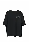 Erkek Baskılı T-shirt Kısa Kol Bisiklet Yaka Regular Fit Rahat Kalıp Günlük Tişört - Siyah