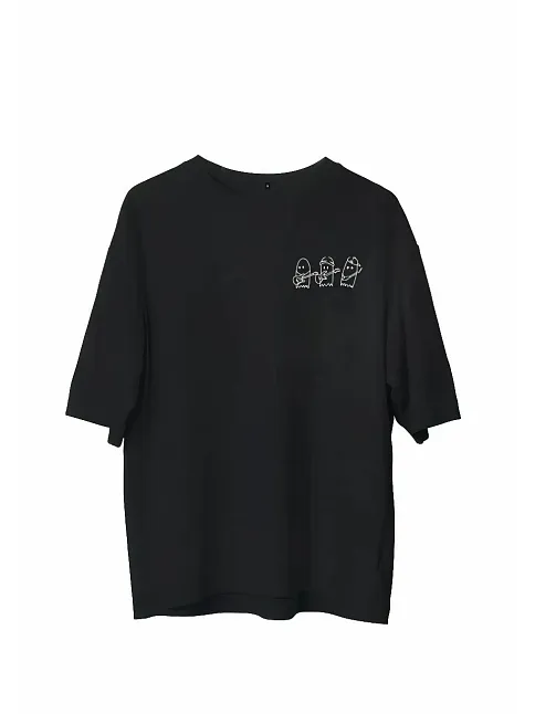 Erkek Baskılı T-shirt Kısa Kol Bisiklet Yaka Regular Fit Rahat Kalıp Günlük Tişört - Siyah