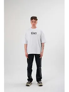 Erkek Kısa Kol Yazlık Tişört Bisiklet Yaka Baskılı Oversize T-shirt - Siyah