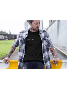 Erkek Tişört Yazlık Bisiklet Yaka Baskılı Kısa Kol T-shirt - Siyah