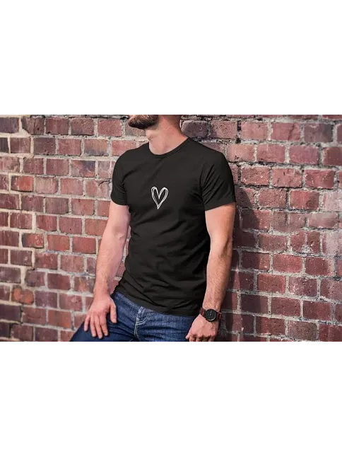 Erkek Kısa Kol Yazlık Tişört Bisiklet Yaka Baskılı Oversize T-shirt - Siyah