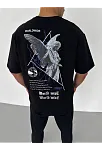 Erkek Baskılı T-shirt Kısa Kol Bisiklet Yaka Regular Fit Rahat Kalıp Günlük Tişört - Siyah