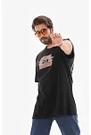 Erkek Baskılı T-shirt Kısa Kol Bisiklet Yaka Regular Fit Rahat Kalıp Tişört -  Siyah