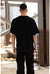 Erkek Kısa Kol Tişört Bisiklet Yaka Los Angeles  Baskılı T-shirt - Siyah