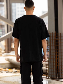Erkek Kısa Kol Tişört Bisiklet Yaka Los Angeles  Baskılı T-shirt - Siyah