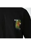 Erkek Kısa Kol Yazlık Tişört Bisiklet Yaka Baskılı Oversize T-shirt - Siyah