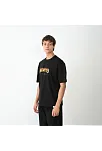 Erkek Baskılı T-shirt Kısa Kol Bisiklet Yaka Regular Fit Rahat Kalıp Günlük Tişört - Siyah