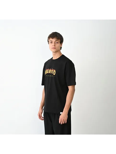 Erkek Baskılı T-shirt Kısa Kol Bisiklet Yaka Regular Fit Rahat Kalıp Günlük Tişört - Siyah