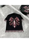 Erkek  Kısa Kol  Bisiklet Yaka Baskılı Oversize T-shirt - Siyah