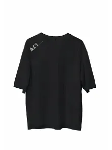 Erkek Baskılı T-shirt Kısa Kol Bisiklet Yaka Regular Fit Rahat Kalıp Günlük Tişört - Siyah