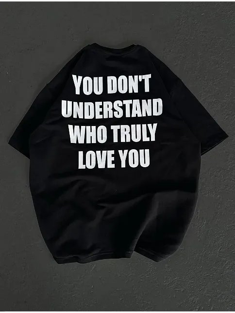 Kadın Baskılı T-shirt Kısa Kol Bisiklet Yaka Regular Fit Rahat Kalıp Günlük Tişört  - Siyah