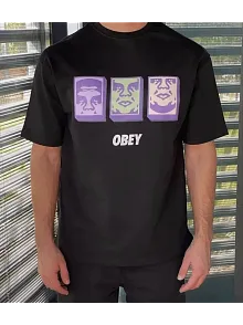 Erkek Bisiklet Yaka Baskılı Oversize Kısa Kol T-shirt - Siyah