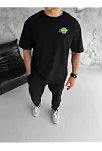 Erkek Kısa Kol Tişört Bisiklet Yaka Rick And Morty Baskılı T-shirt - Siyah